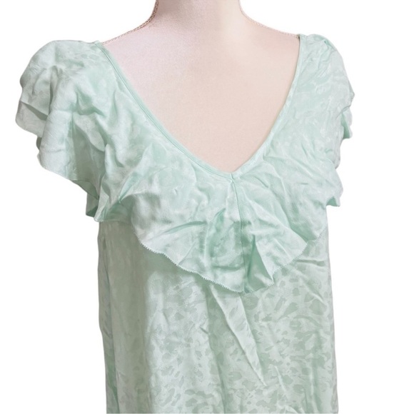 Zadig & Voltaire Medium Reen Ruffle Neck Silk Maxi Dress Mint Green $578 NWT - Picture 5 of 16